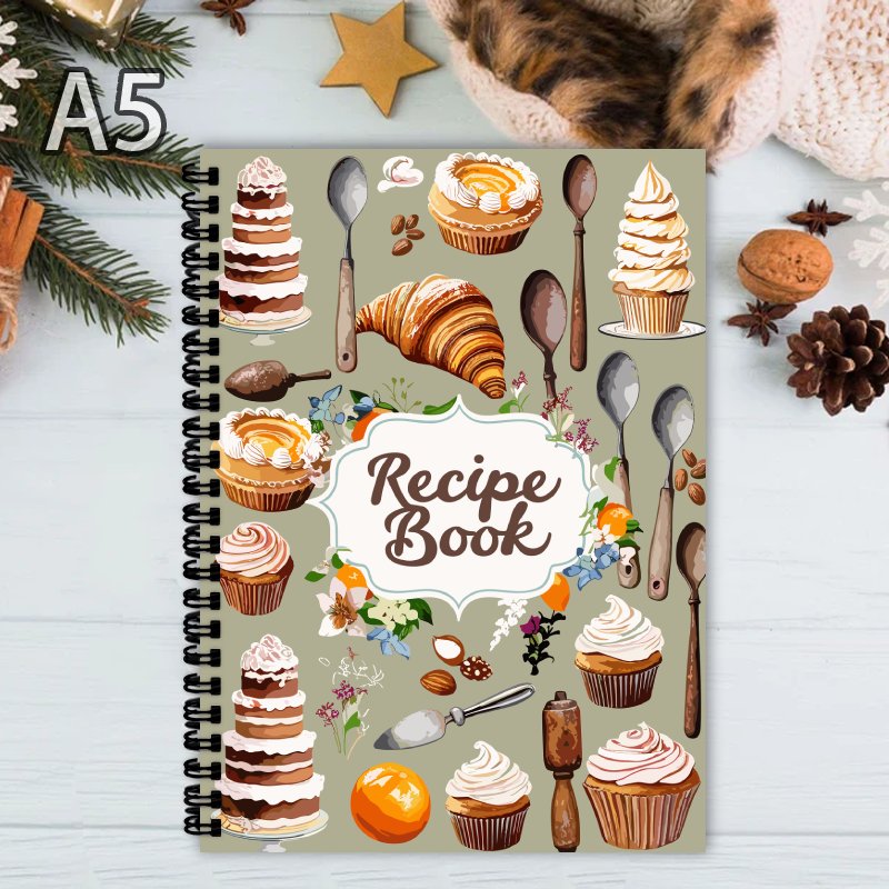 Meal Plan Notepad - Aesthetic Recipe Spiral Notebook Log,Family Recipe