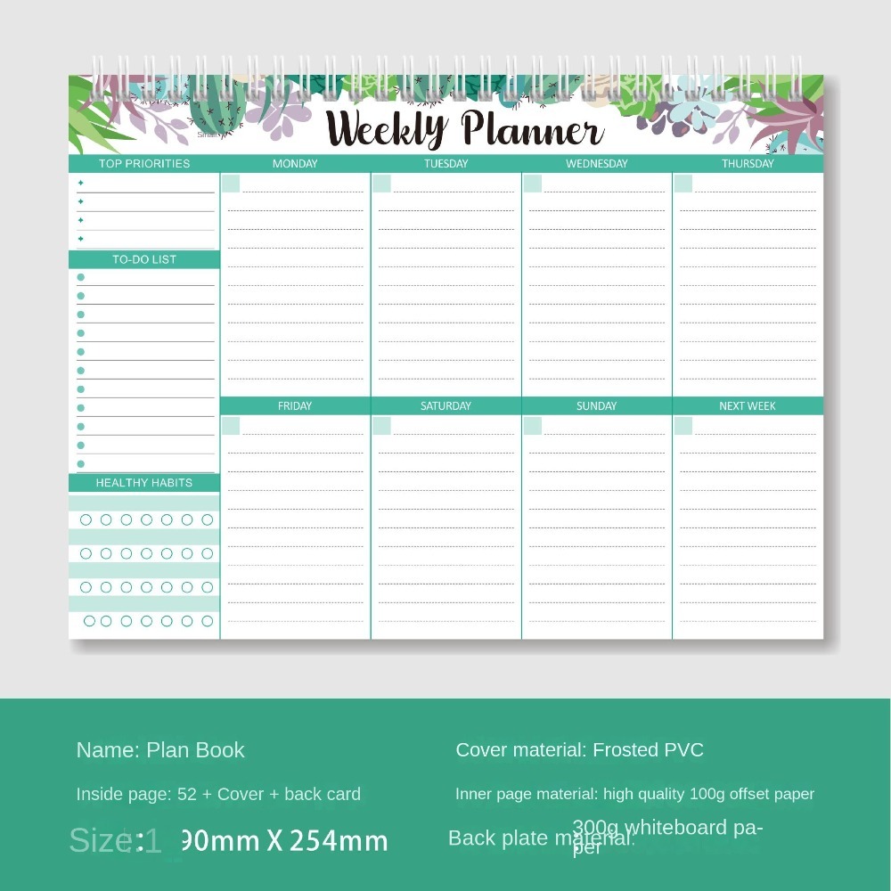 Wide To Do Planner Weekly Plan - Meal Plan Notepad review and price