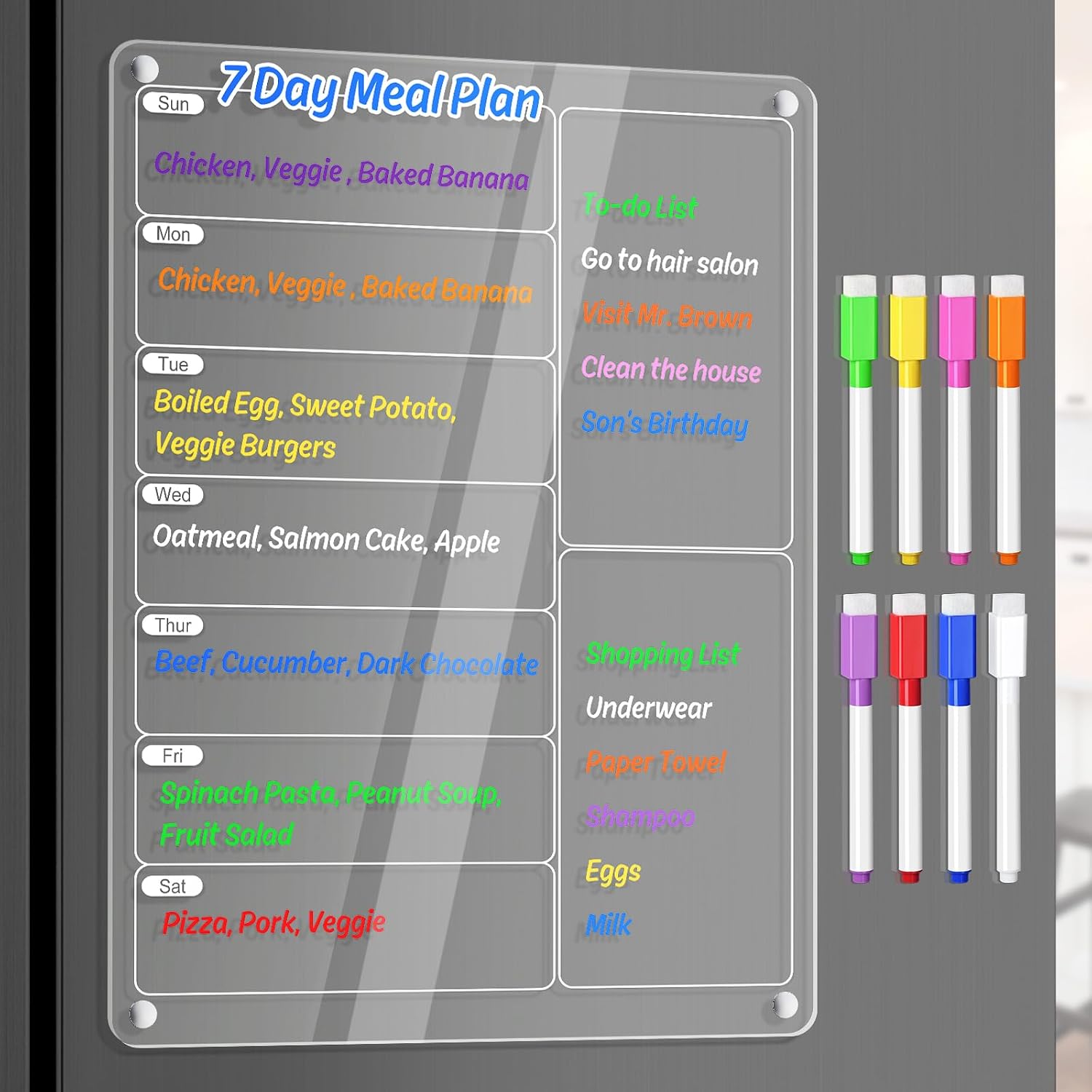 Clear Acrylic Magnetic Fridge  - Meal Plan Notepad review and price