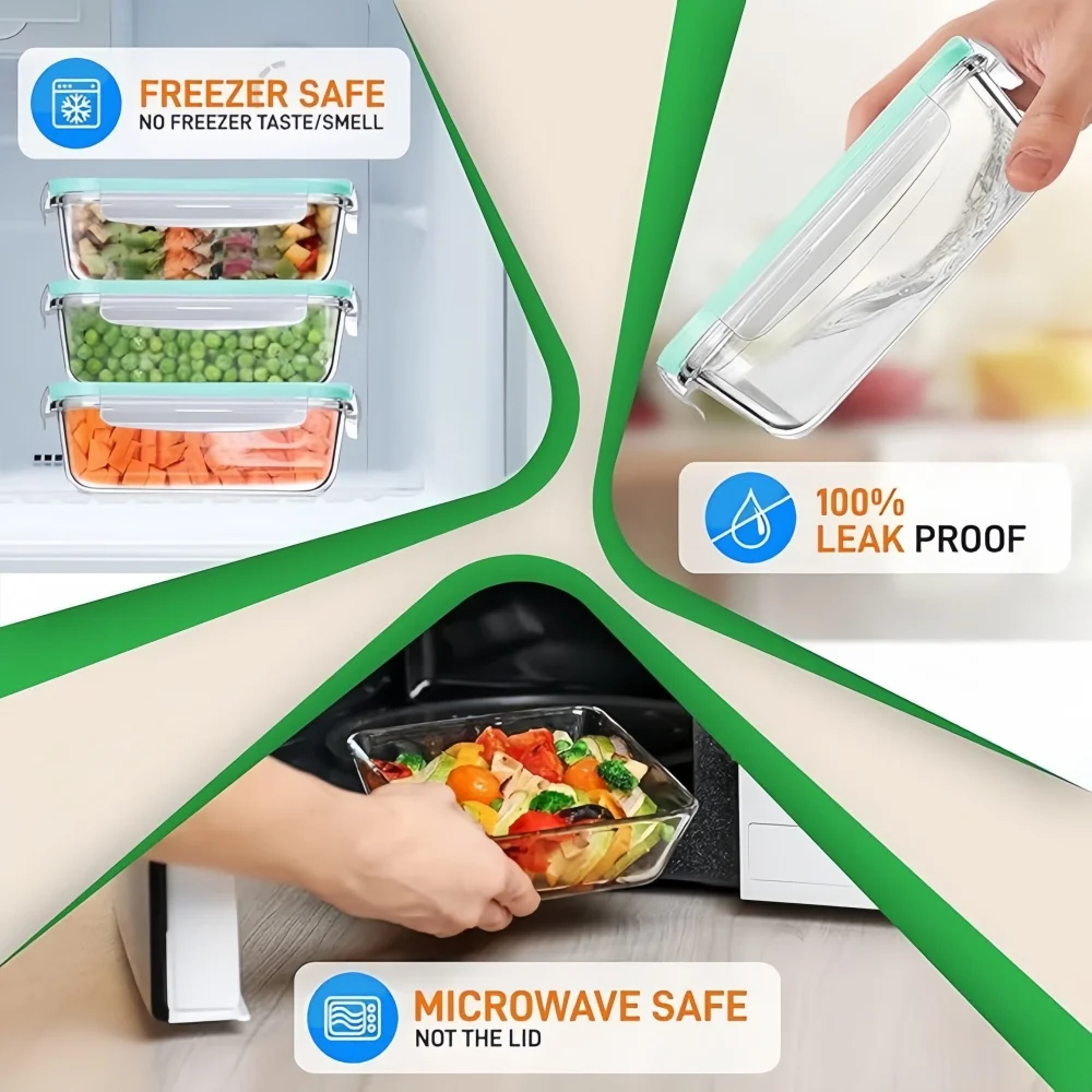 BPA-Free Glass Lunch Box Recta - Meal Prep Burrito review and price