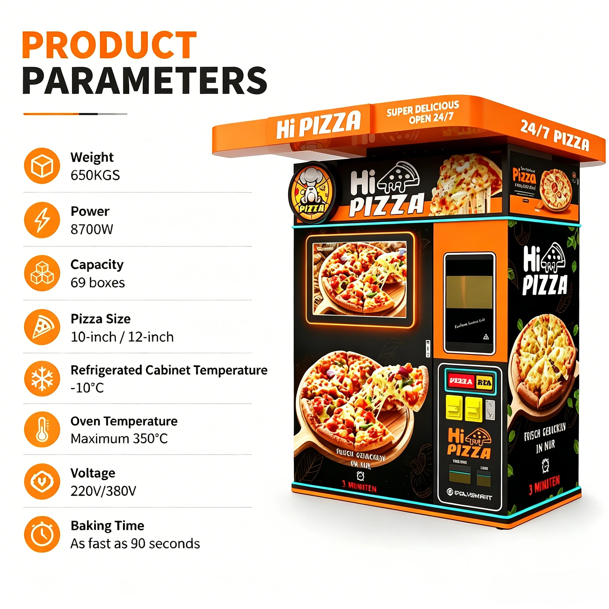 Customized Fully Automated Piz - Meal Prep Vending Machine review and price