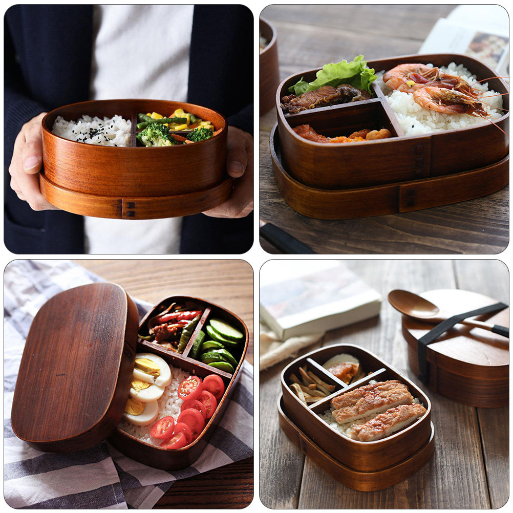 1Pcs Japanese Style Wood Bento - Meal Prep Japanese Food review and price